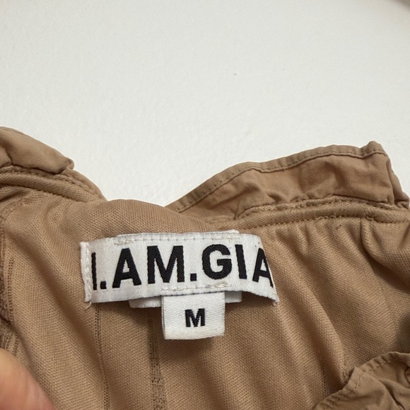 I.AM.GIA  Alya Tan Lace-Up Off-Shoulder Crop Top - Picture 4 of 9